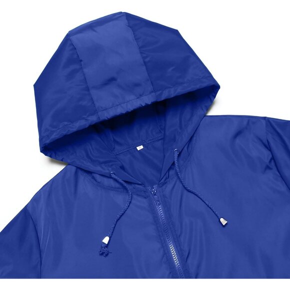 Women's Waterproof Raincoat Lightweight Hooded Windbreaker with Pockets - Picture 4 of 7